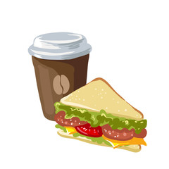 Sandwich and cup of coffee.