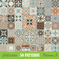 Set of color tile patterns 