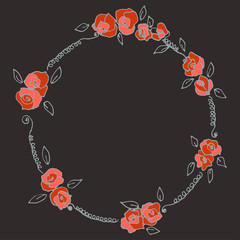 Flowers circle frame design | beautiful decoration element