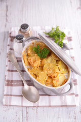 potato gratin with cream and cheese