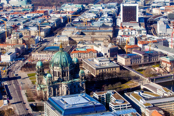 BERLIN, GERMANY - MARCH 22, 2015: Aerial bird eye view of the ci