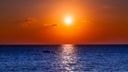 Beautiful sunset. Amazing summer sunset. sea sunset. sunset and