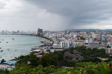 Fototapeta premium view from top of The building cityscape, seascape and skyscrape