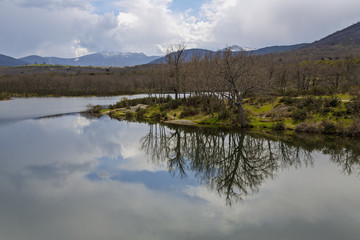 Fototapeta na wymiar Reservoir of the Pontoon, in the Farm of San Ildefonso. Segovia Spain