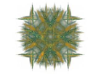 Abstract fractal with a green pattern