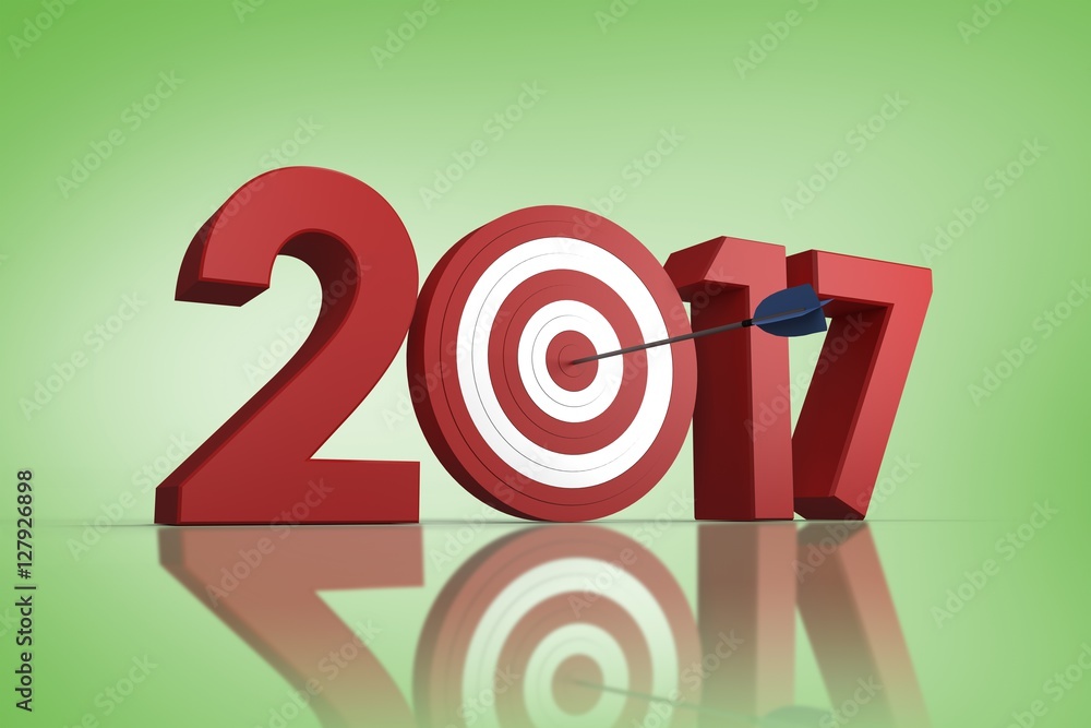 Poster composite image of digital composite of numbers with bulls eye a