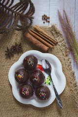 Homemade delicious chocolate cake ball.