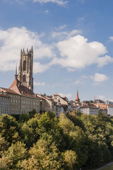 Fribourg, Stadt, Freiburg, Altstadt, Altstadthäuser, Kathedrale, historische Häuser, Stadtrundgang, Herbst, Schweiz
