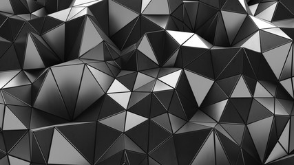 Obraz premium Futurystyczne tło z linii i abstrakcyjne tło low-poly, wielokątne mozaiki trójkątne dla sieci web, prezentacje i wydruki. Powierzchnia grunge. Renderowanie 3d. Realistyczny szablon projektu 3D.