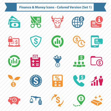 Finance & Money Icons - Colored Version (Set 1)