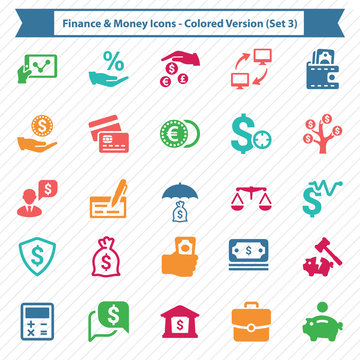 Finance & Money Icons - Colored Version (Set 3)