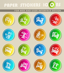 industrial equipment icon set