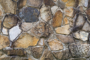 Background. The texture of the stone wall of the large rounded boulders
