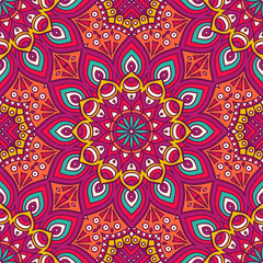 Ethnic floral seamless pattern