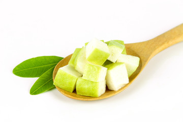 Fresh green Guava fruit on white background