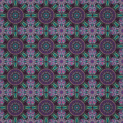 Ornate floral seamless texture, endless pattern with vintage mandala elements.