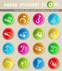 lifting machines icon set