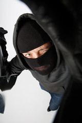 Robber spying with master key