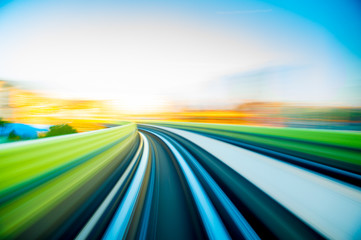 Speed motion in urban highway road tunnel © RobbinLee