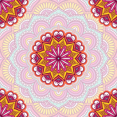 Ethnic floral seamless pattern