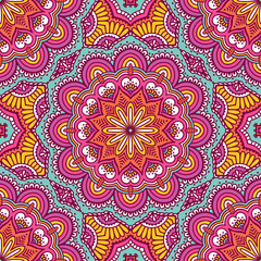 Ethnic floral seamless pattern