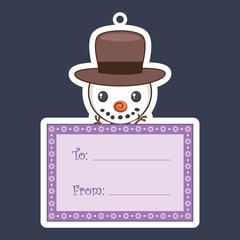 Cute snowman Christmas gift tag