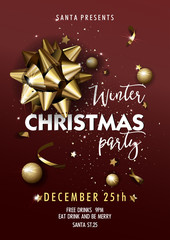 Vector Christmas Party design template. illustration