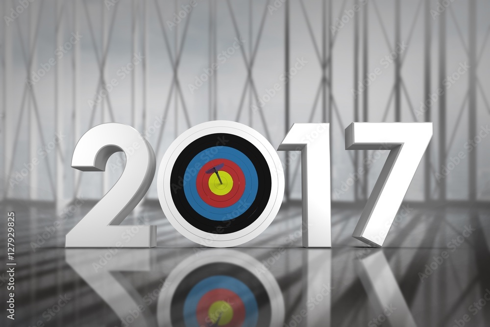 Poster composite image of composite image of number with sports target