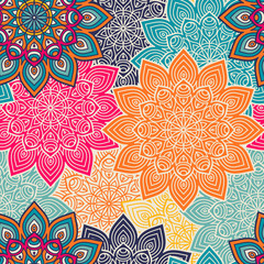 Ethnic floral seamless pattern