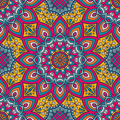 Ethnic floral seamless pattern