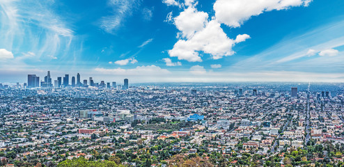 Los Angeles under a blue sky