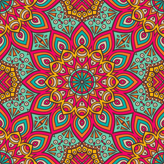 Ethnic floral seamless pattern