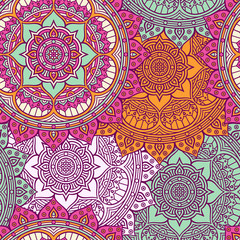 Ethnic floral seamless pattern