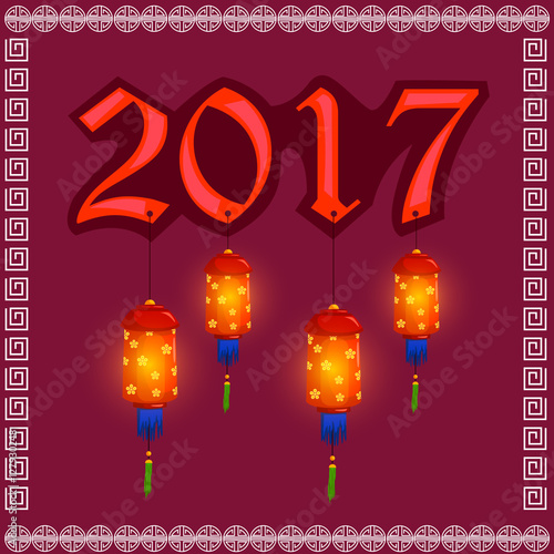&quot;Happy Chinese New Year 2017 greeting background&quot; Stock image and
