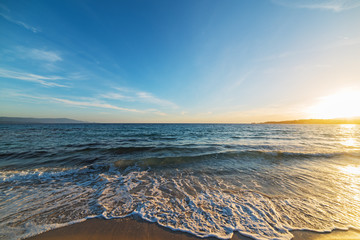 bright sun at sunset