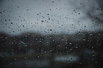 Raindrops on the glass