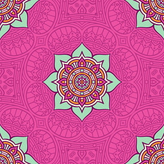 Ethnic floral seamless pattern