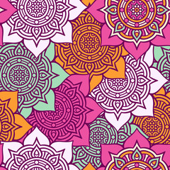 Ethnic floral seamless pattern