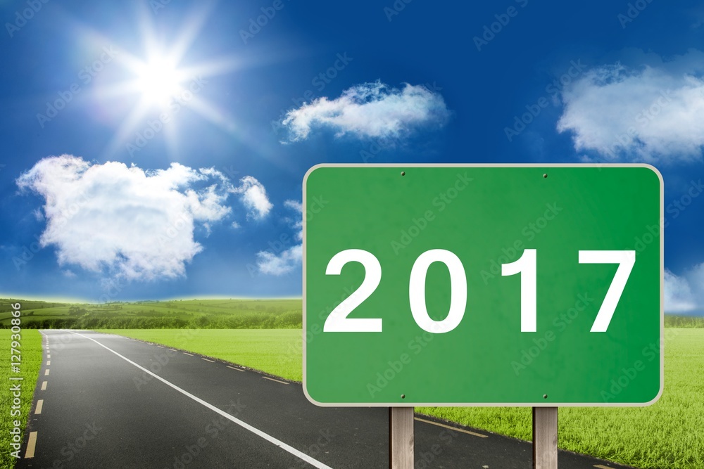 Poster composite image of digital image of new year 2017