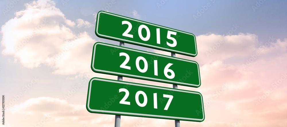 Poster composite image of digital image of new year 2017