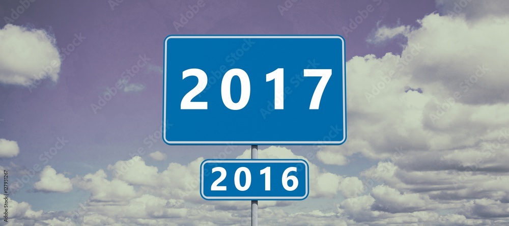 Poster composite image of digital image of new year 2017