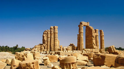 Ruines of Amun temple in Soleb, Sudan - obrazy, fototapety, plakaty