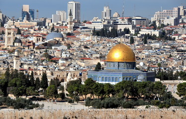 Blick auf den Tempelberg mit Felsendom und Al-Aqsa-Moschee