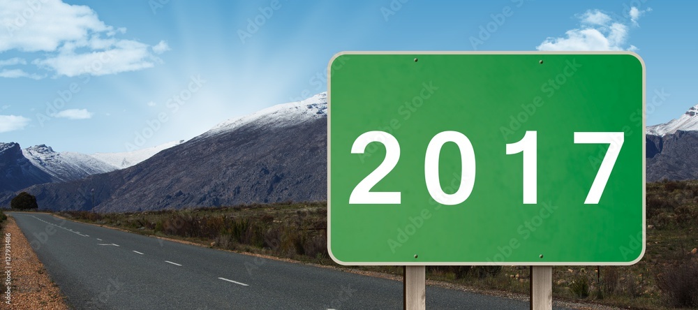 Aufkleber composite image of digital image of new year 2017