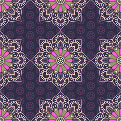 Ethnic floral seamless pattern