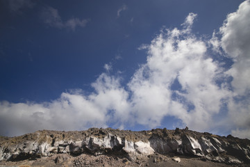 Etna crater and volcanic landscape around mount Etna, Sicily, It