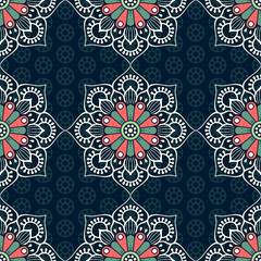 Ethnic floral seamless pattern