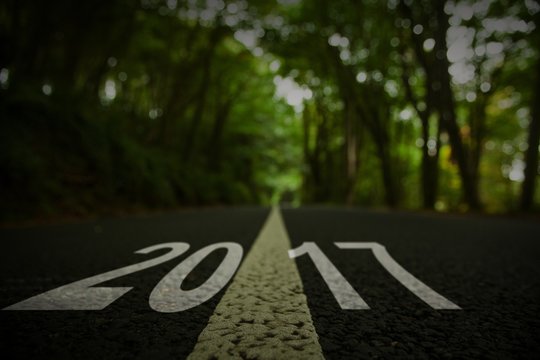 Composite image of happy new year 2017