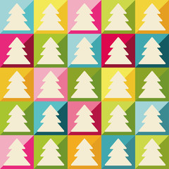 Obraz premium Seamless colorful Christmas background with trees. Can be used for prints, backgrounds, textiles, stationery, websites, posters, invitations, wrapping and other.