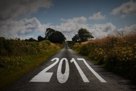 Composite image of happy new year 2017